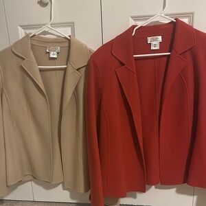 Talbots Beige and Red Blazers